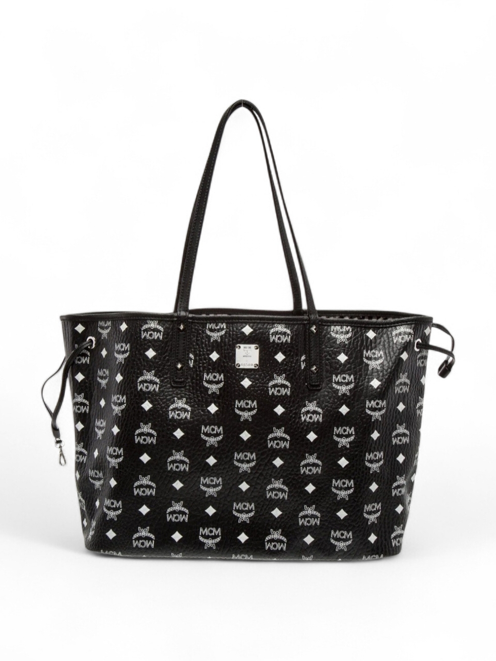 MCM Black Logo-Print Tote Bag
